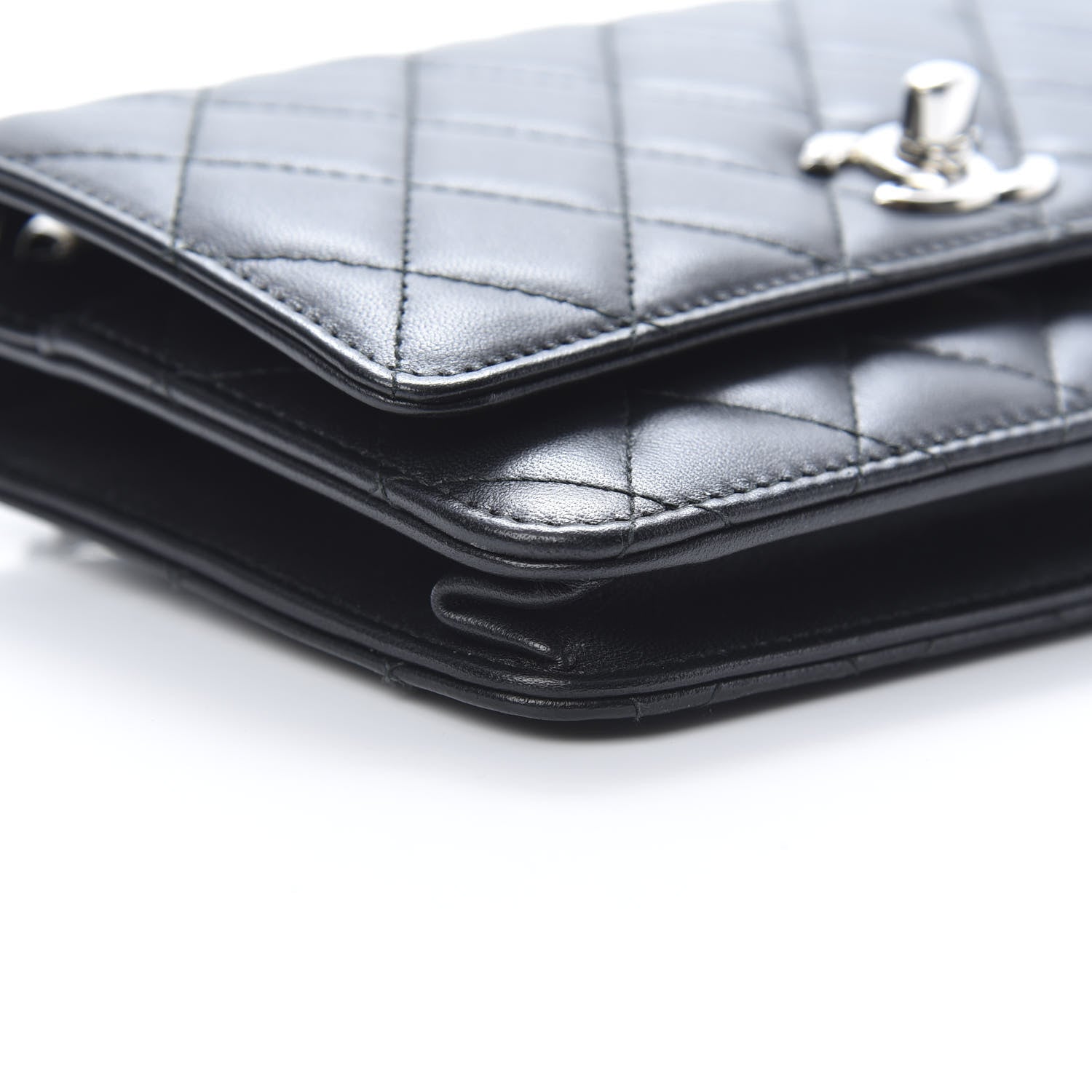 Chanel Lambskin Quilted Trendy CC Wallet On Chain WOC Black 10 of 14