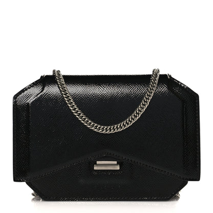 Givenchy Patent Calfskin Bow Cut Chain Wallet Black 1 of 9