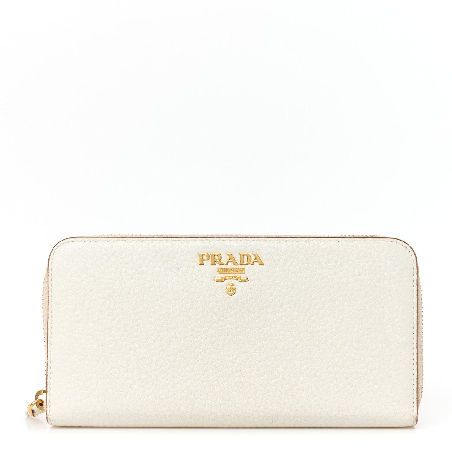Daino Bi-Color Metal Zip Around Wallet Talco Caramel