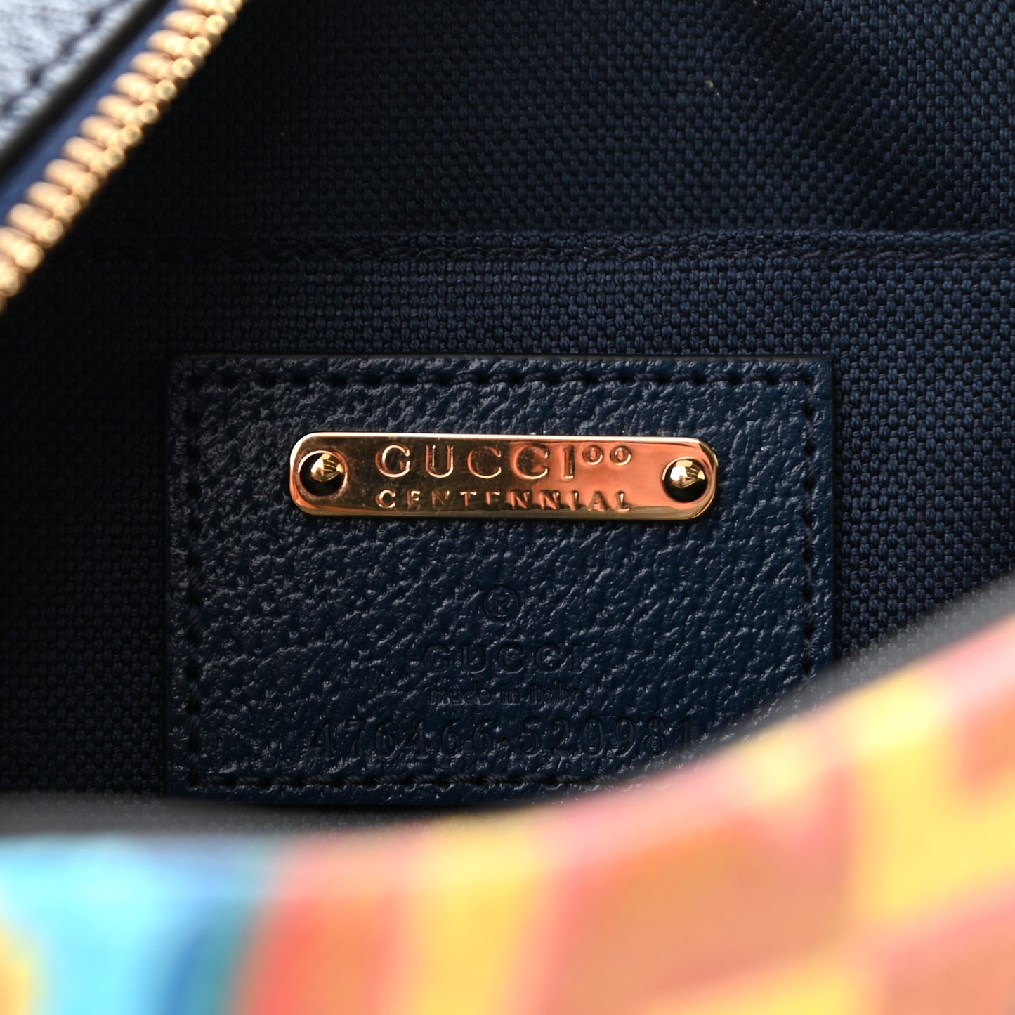 GG Supreme Kaleidoscope Calfskin Script Logo Gucci 100 Camera Bag Blue Orange Multicolor Blue Agata