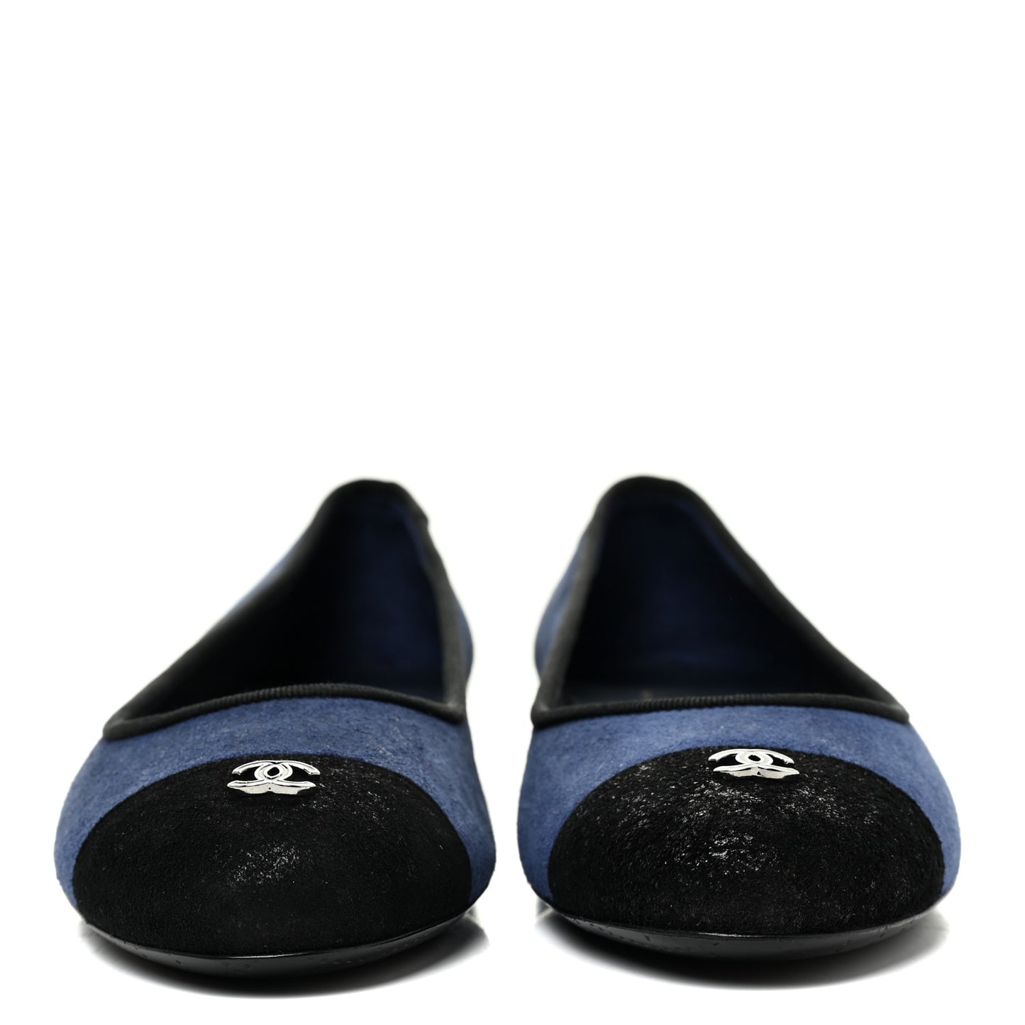 Suede Cap Toe CC Ballerina Flats 37 Blue Black