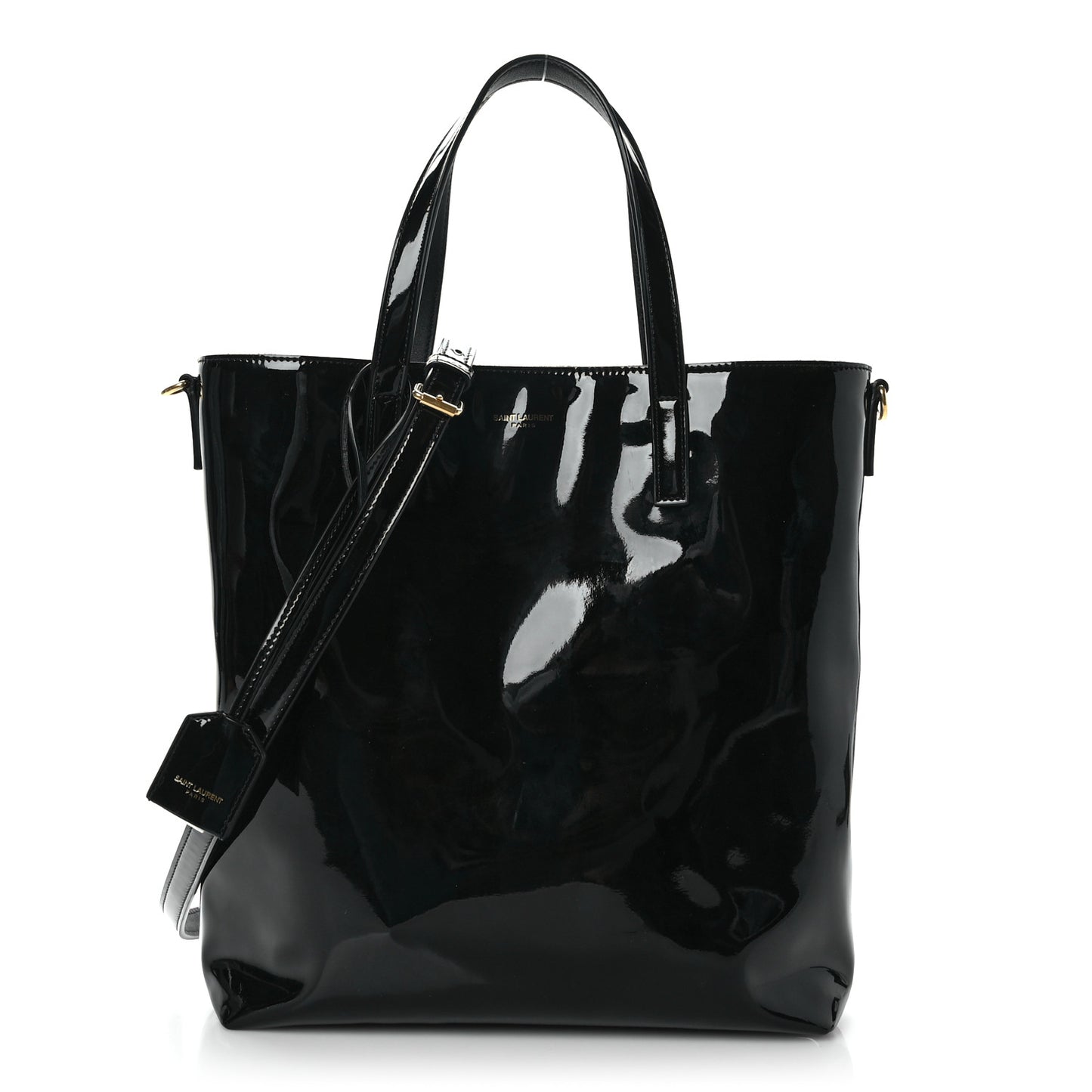 Patent Toy Shopping Tote Black