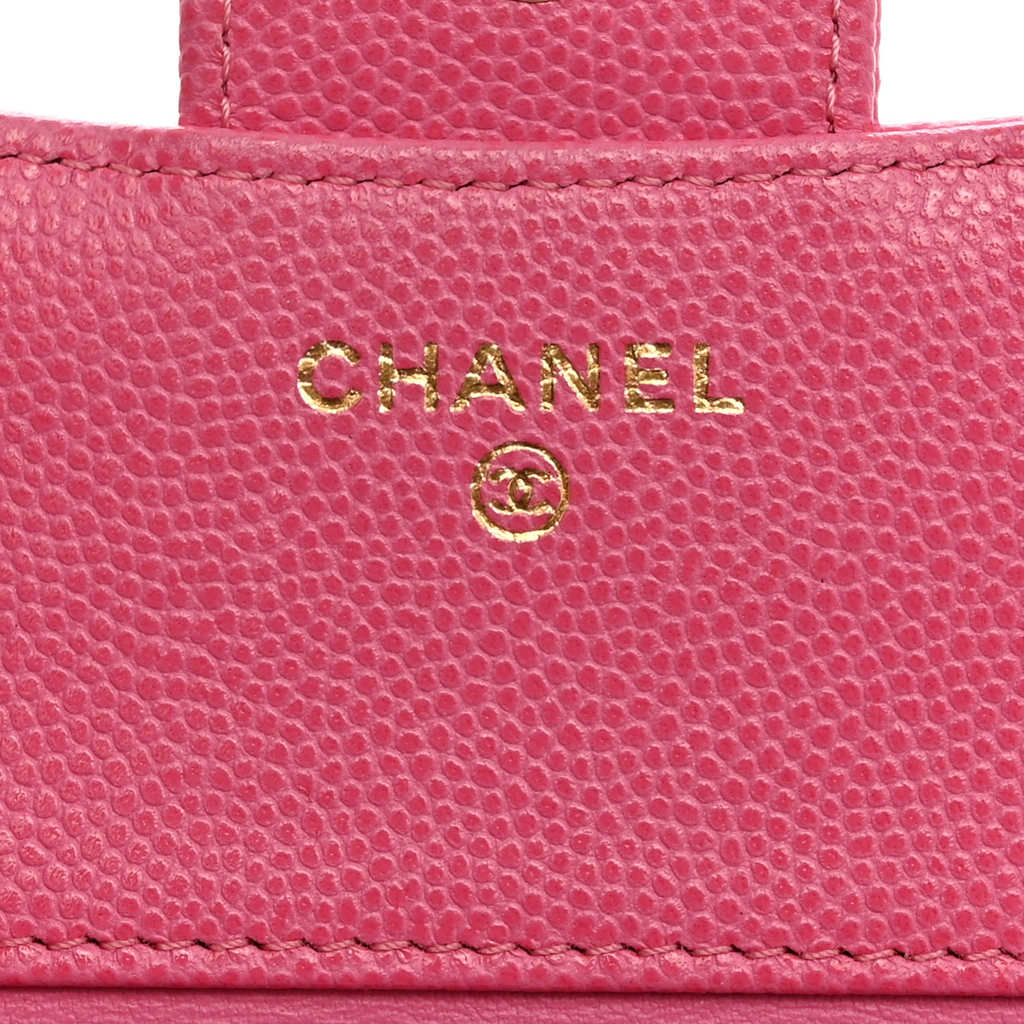 Caviar Quilted Compact Flap Wallet Pink
