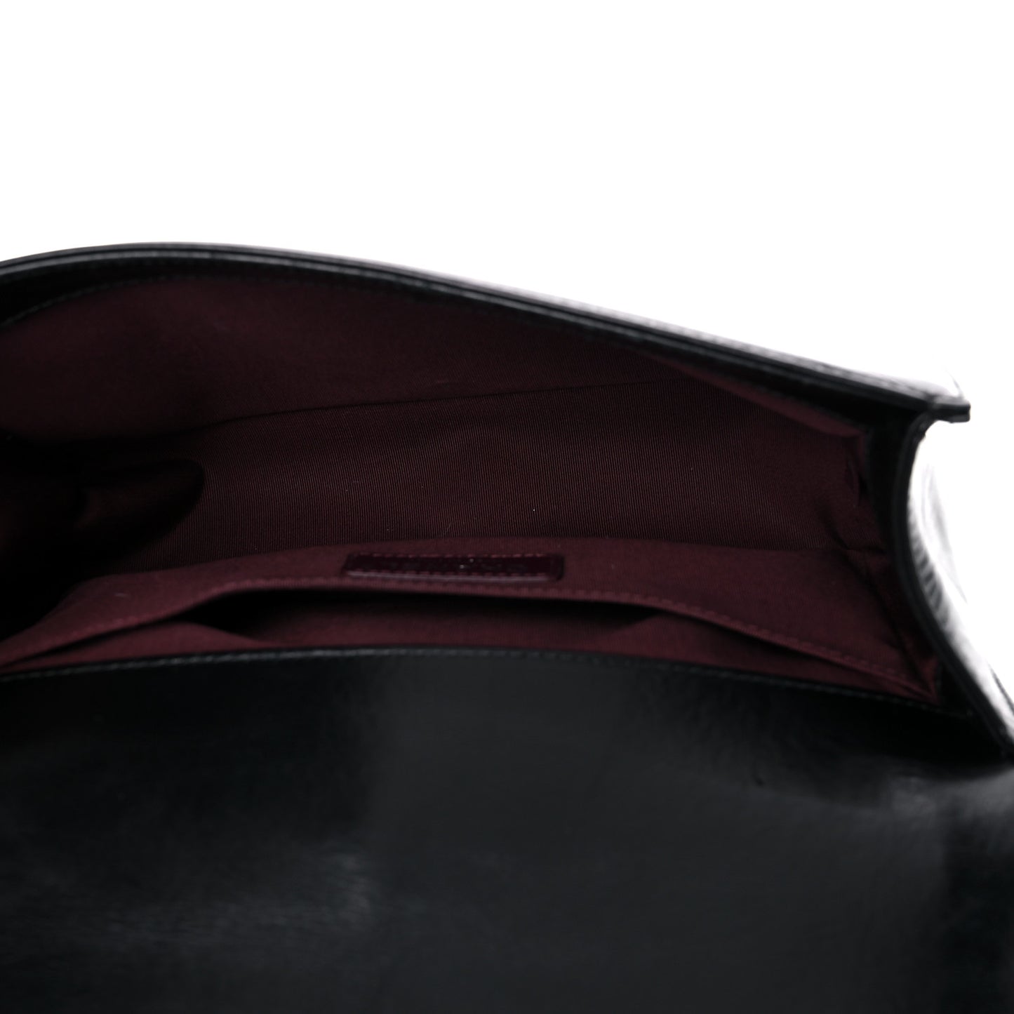 Glazed Calfskin Quilted Medium Boy Chained Flap Black