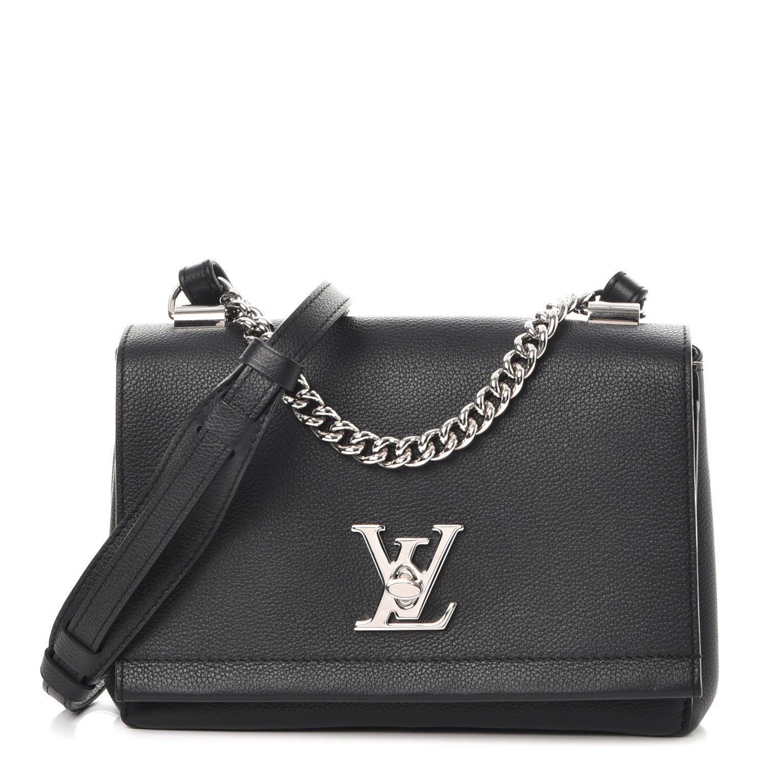 Louis Vuitton Calfskin Lockme II Chain Bag BB Black 1 of 7