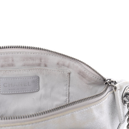 Chanel Metallic Grained Calfskin Quilted Casual Rock Waist Bag Fanny Pack Silver 11 of 18