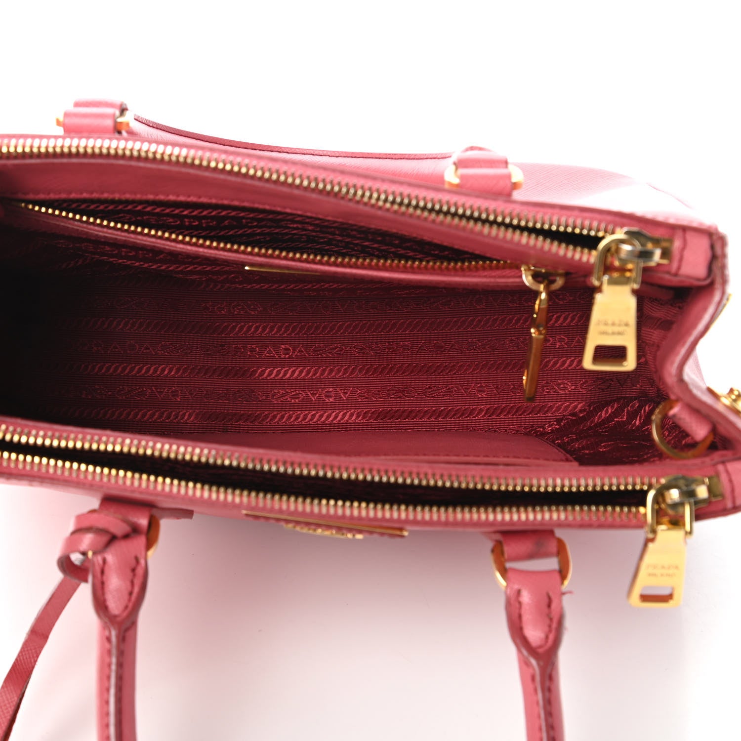 Prada Saffiano Mini Galleria Double Zip Tote Peonia 5 of 10