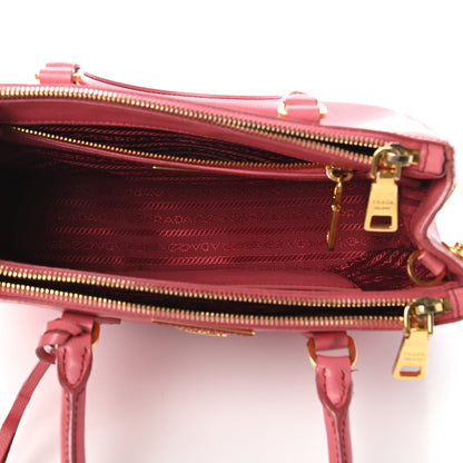 Prada Saffiano Mini Galleria Double Zip Tote Peonia 5 of 10