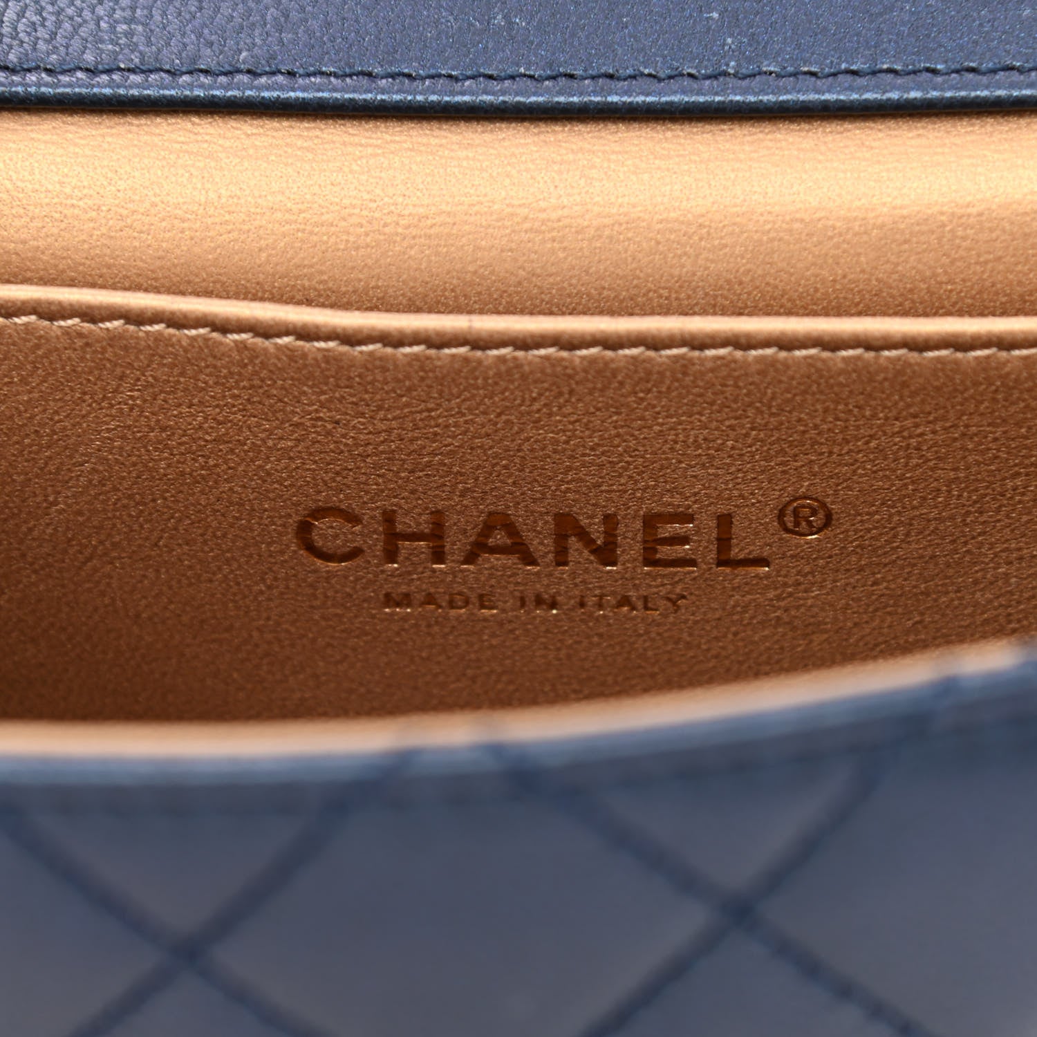 Chanel Iridescent Lambskin Quilted Chic Pearls Flap Navy Blue 6 of 10