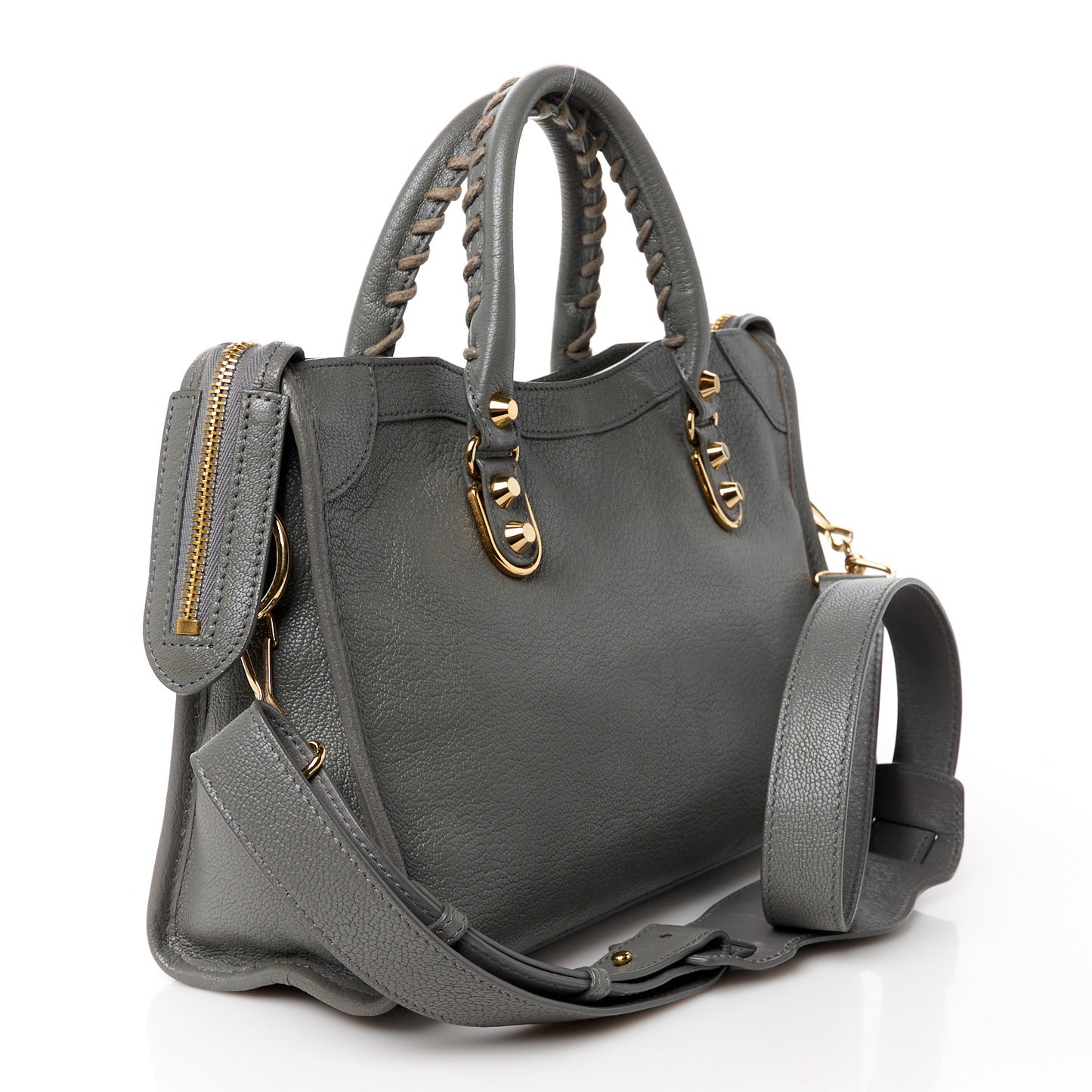 Chevre Gold Metallic Edge Hardware S City Gris Acier