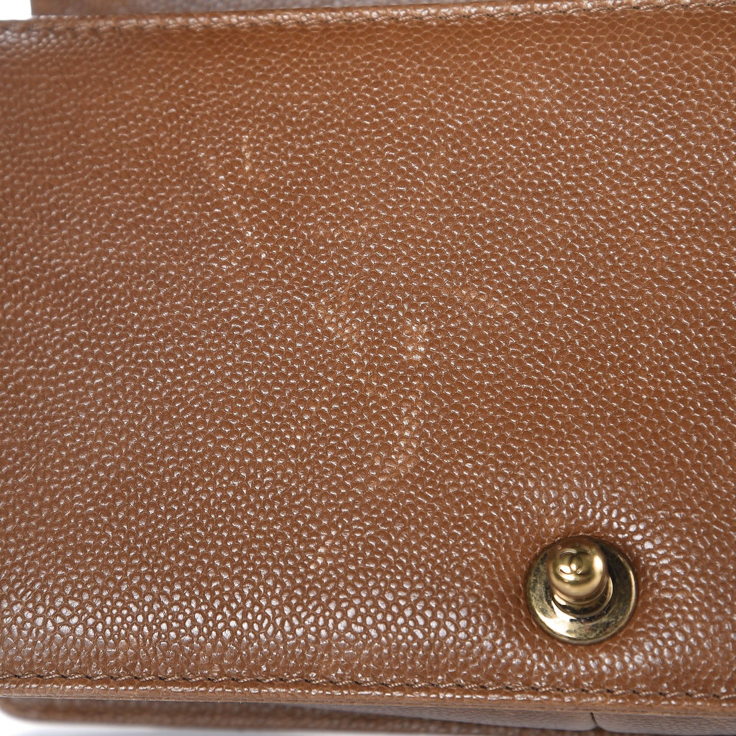Caviar Quilted Medium Boy Flap Light Brown