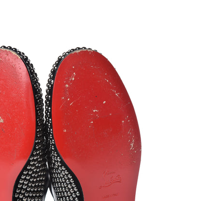 Christian Louboutin Calfskin Studded Womens Fred Clous Flats 40.5 Black Gun 10 of 14