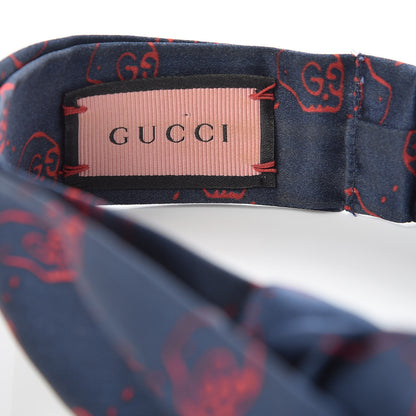 Gucci Silk GG Hamlet Duchesse Headband Sapphire Red 4 of 4