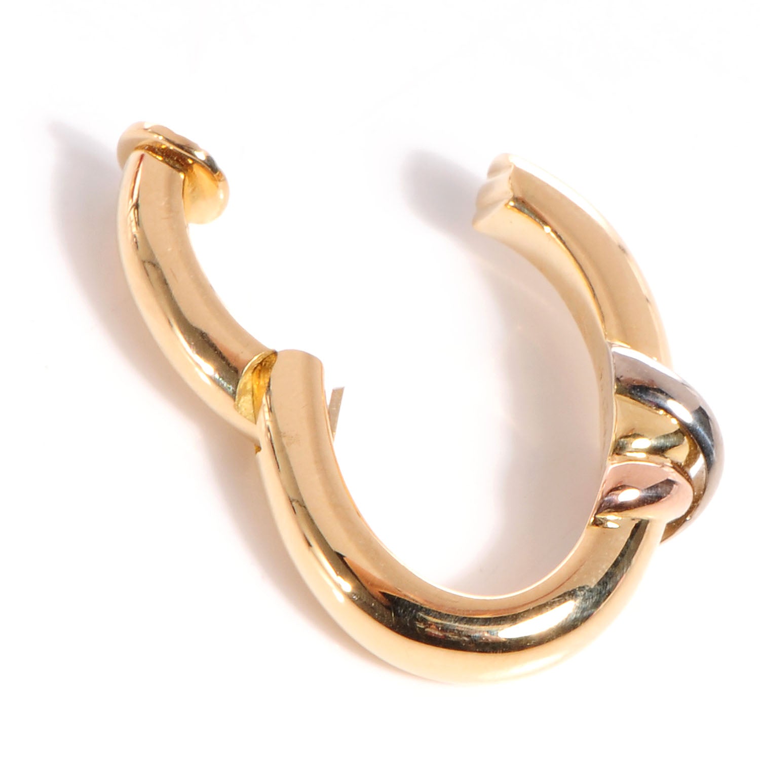Cartier 18k Yellow White Pink Gold Trinity Clip On Earrings 5 of 8