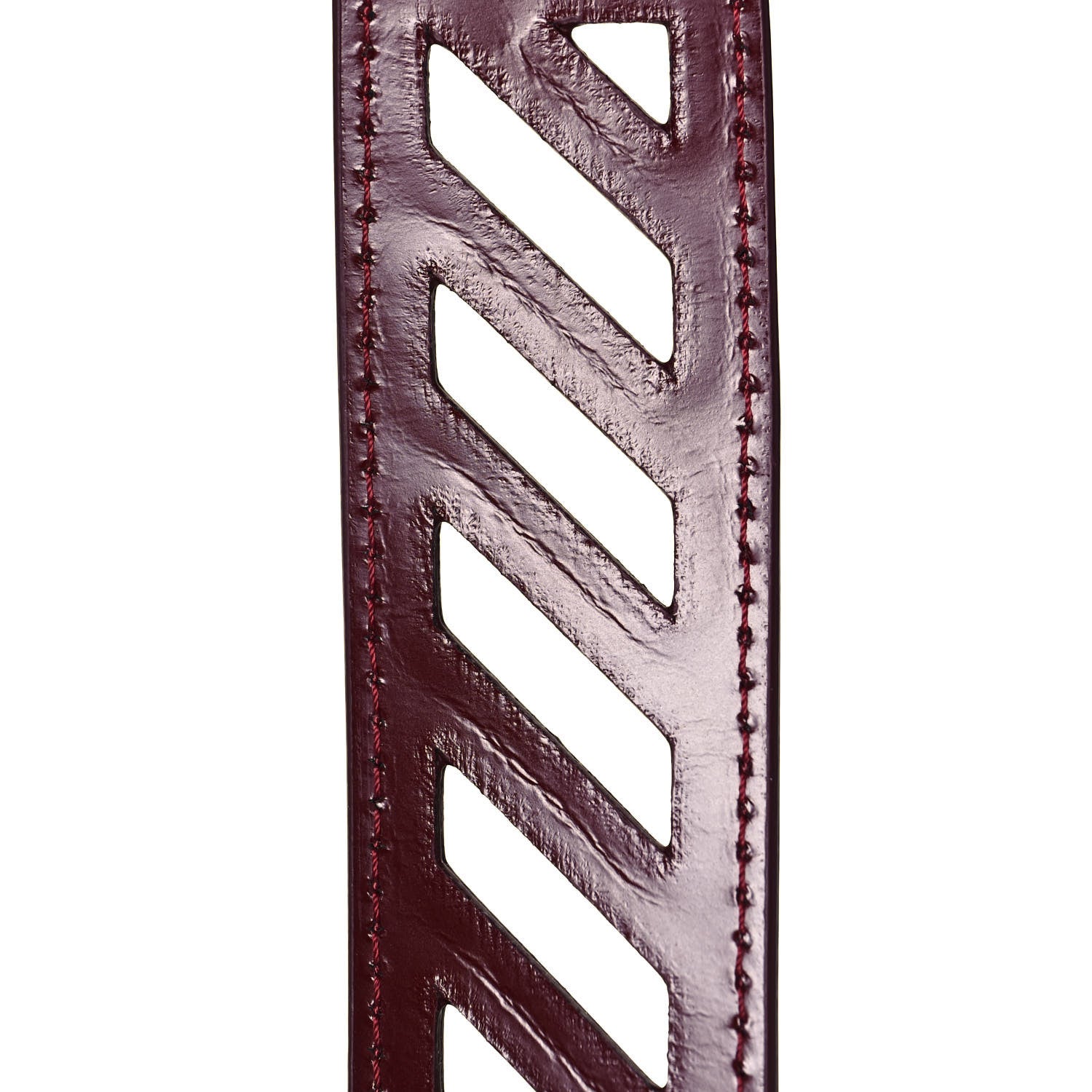 Off-White Calfskin Padded Diag Binder Flap Bag Burgundy 16 of 18