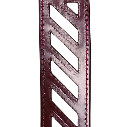 Off-White Calfskin Padded Diag Binder Flap Bag Burgundy 16 of 18