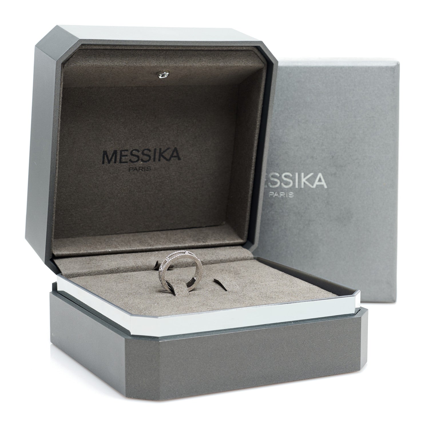 Messika 18K White Gold Diamond Move Romane Band Ring 52 6 6 of 6