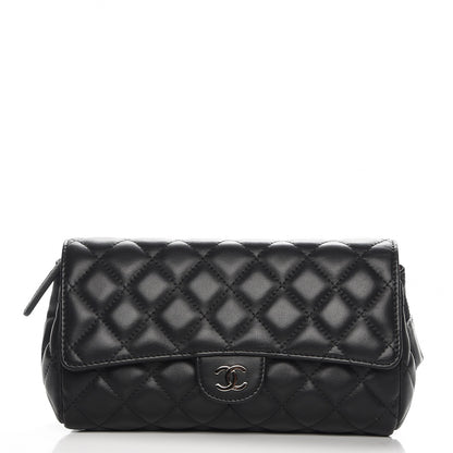 Chanel Lambskin Quilted Flap Cosmetic Case Black 1 of 8