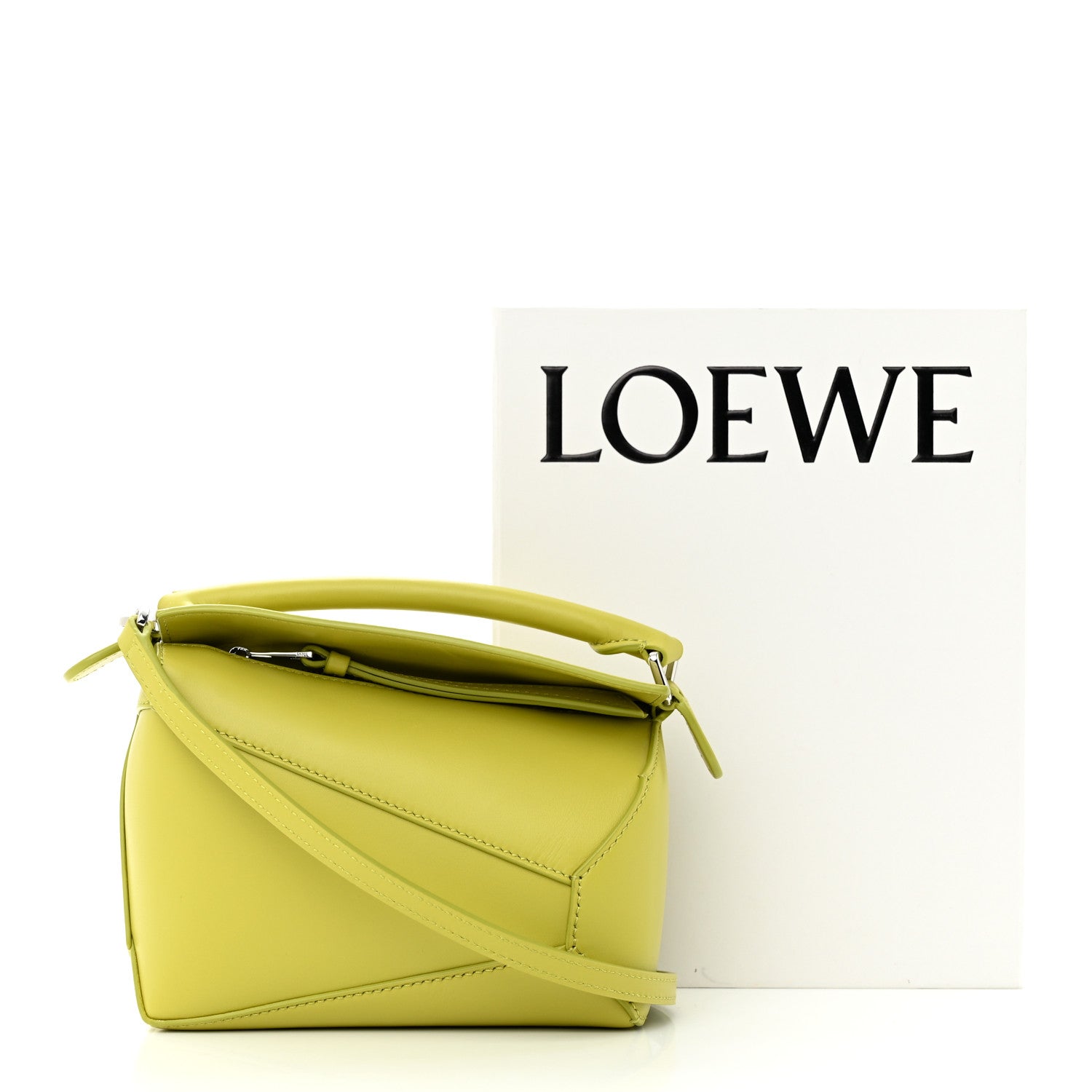 Loewe Calfskin Mini Puzzle Edge Bag Lime 10 of 10