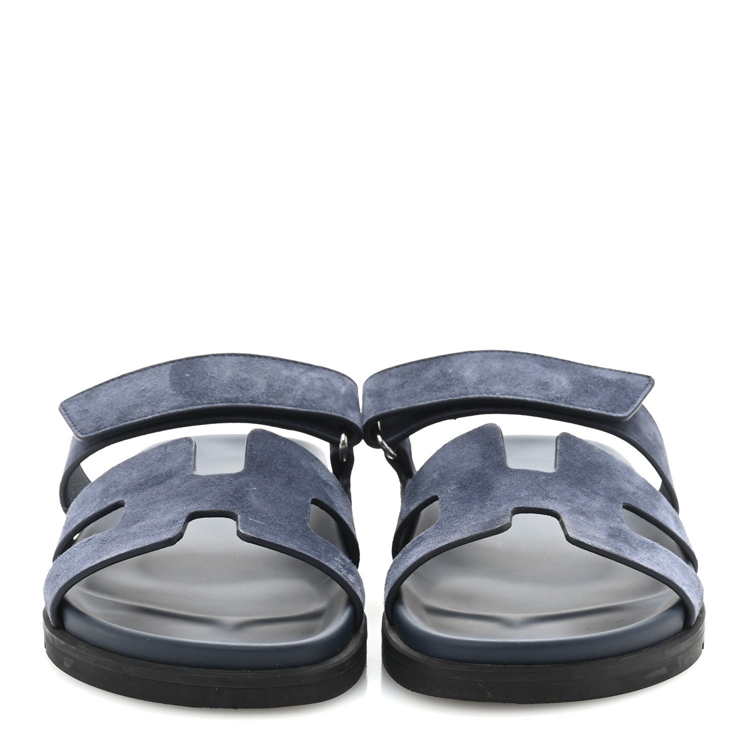 Hermes Suede Goatskin Womens Chypre Sandals 38 Bleu Celeste 3 of 9