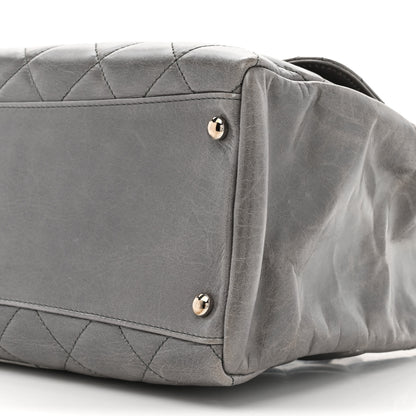 Chanel Glazed Calfskin Quilted Large CC Delivery Tote Grey 9 of 11