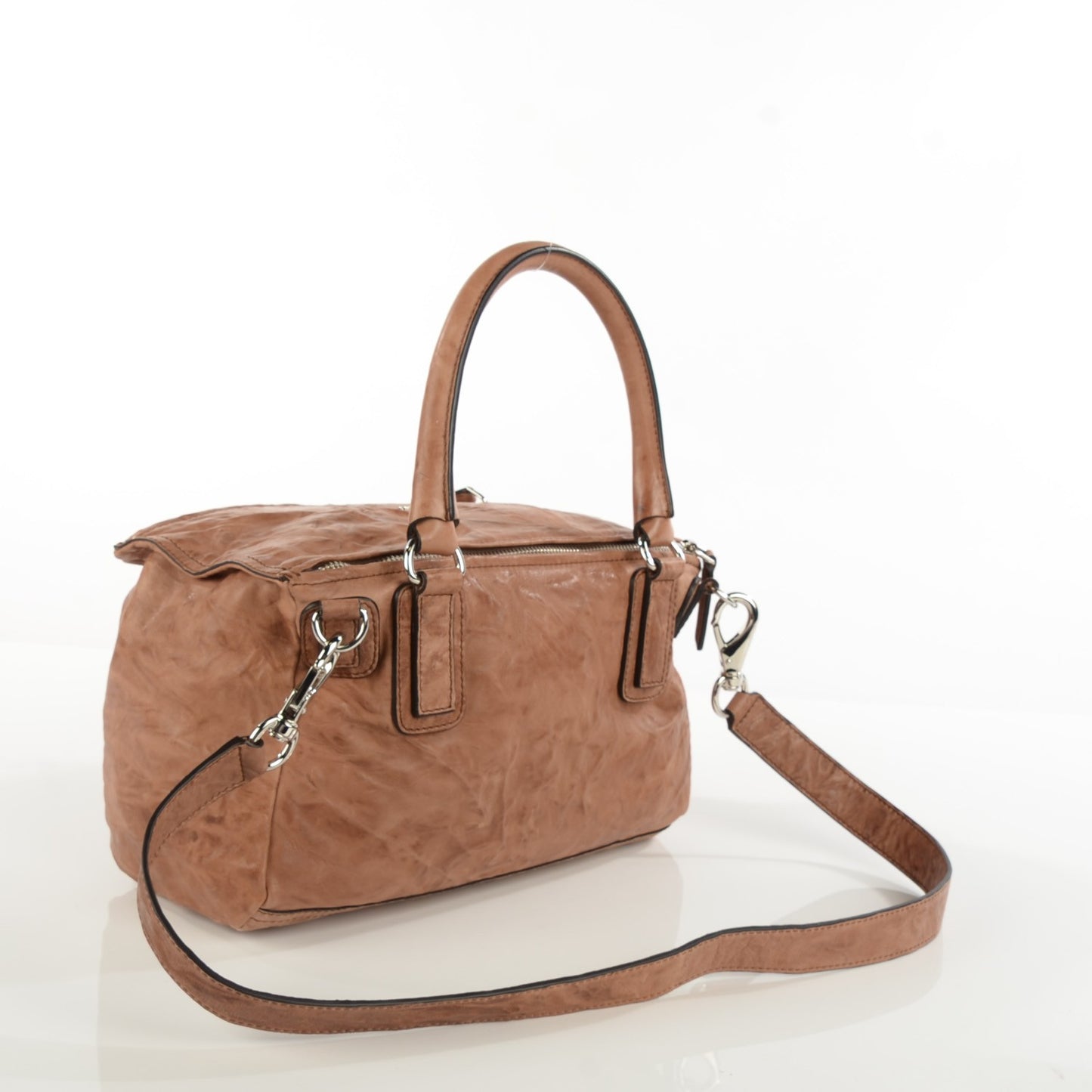 Tumbled Sheepskin Medium Pandora Bag Medium Brown