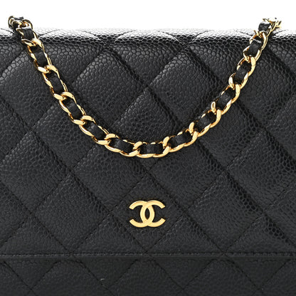 Chanel Caviar Quilted Wallet On Chain WOC Black 9 of 12