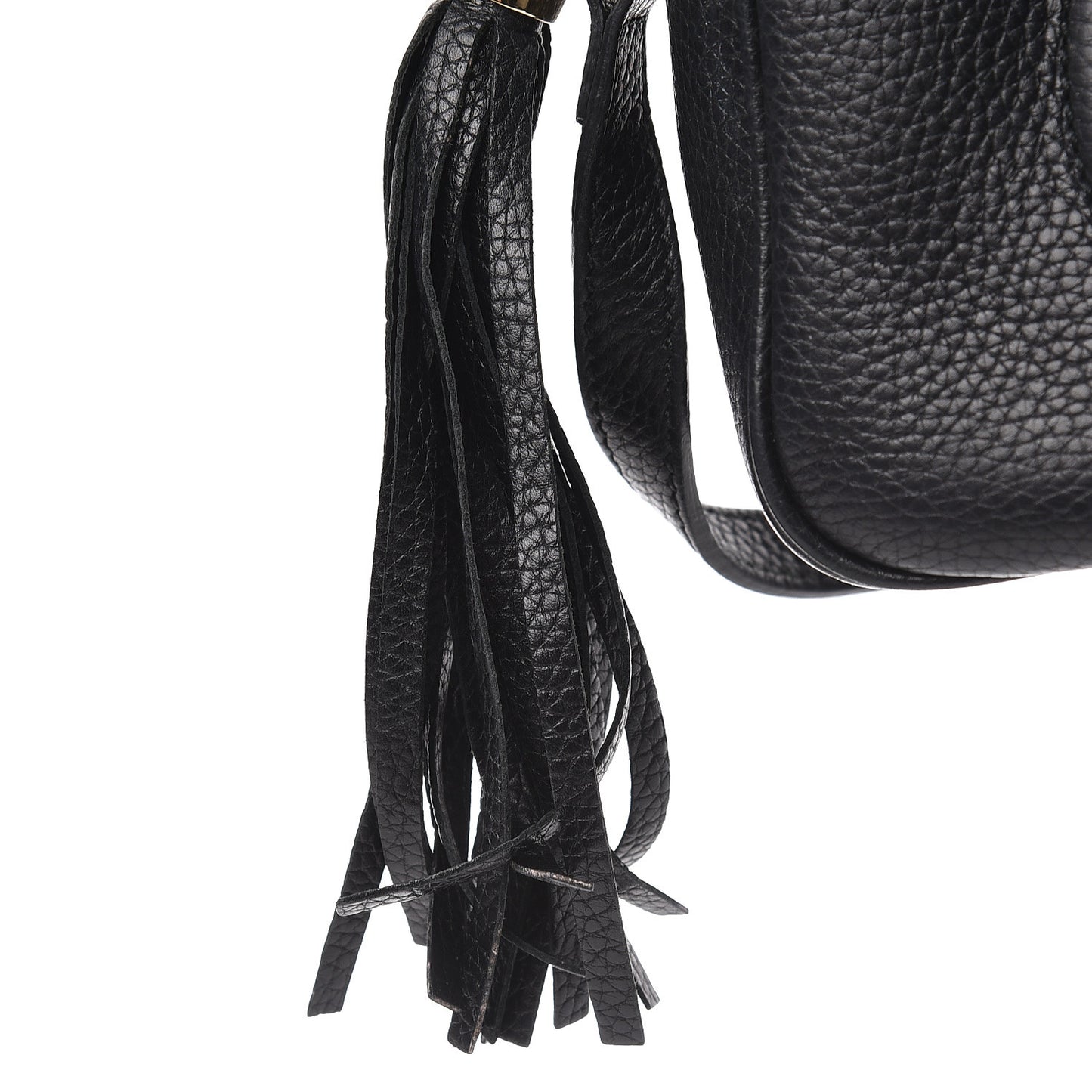 Pebbled Calfskin Small Soho Disco Bag Black
