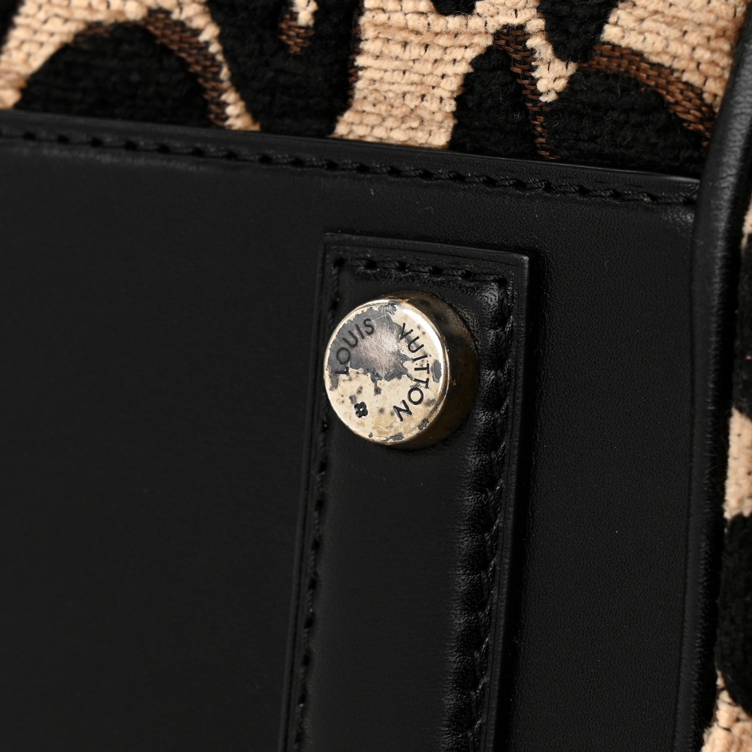 Louis Vuitton Jacquard Velvet Leopard Print Stephen Sprouse North South Bag Black 11 of 11