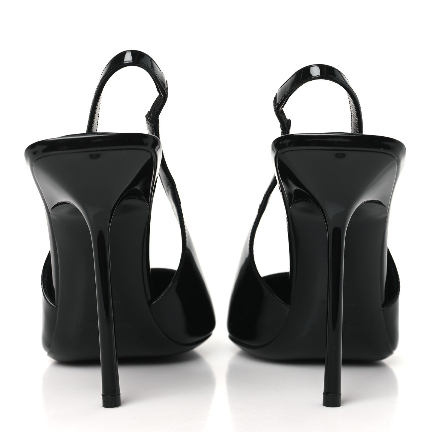Patent Calfskin Kiss 105 Slingback Pumps 40 Black
