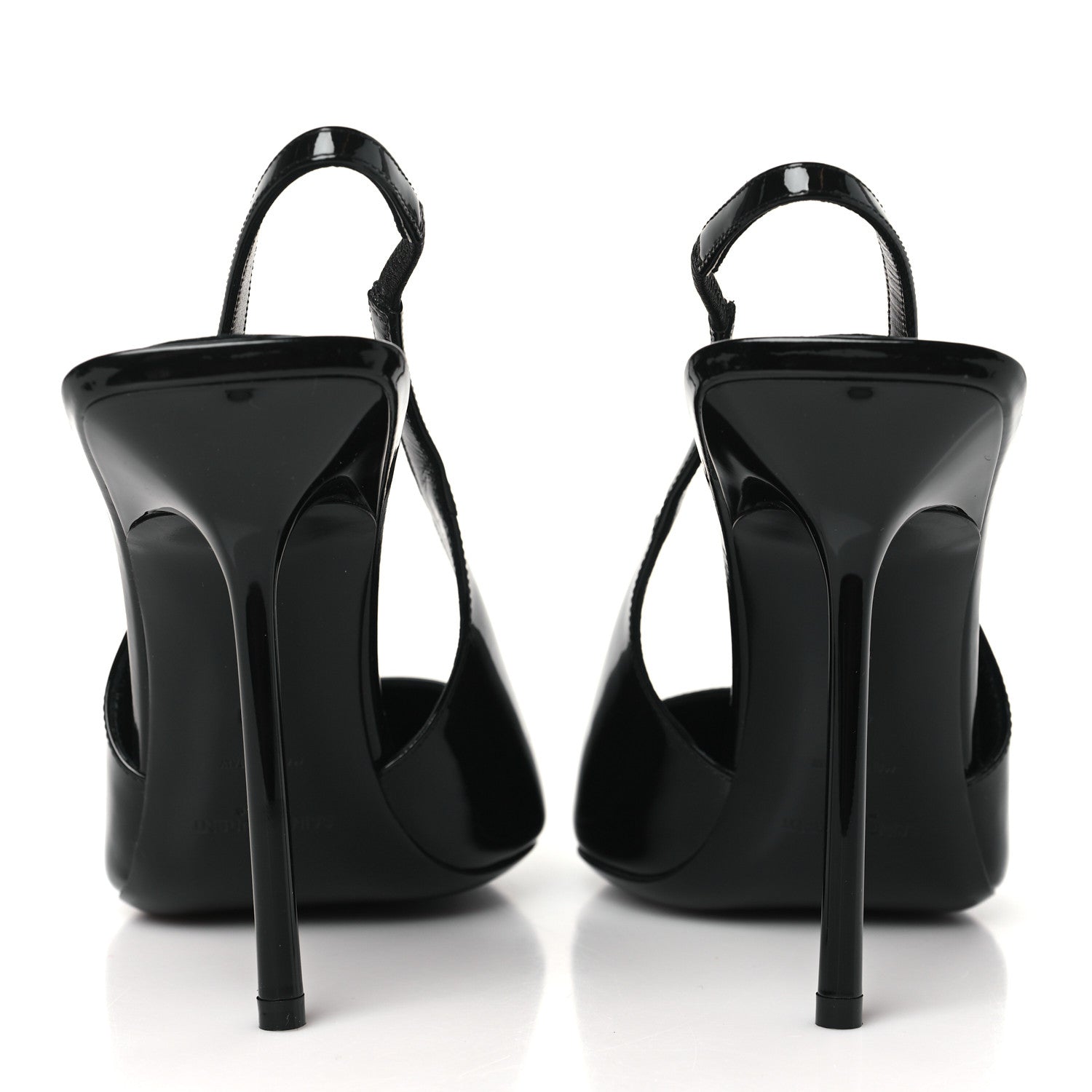 Saint Laurent Patent Calfskin Kiss 105 Slingback Pumps 40 Black 5 of 10