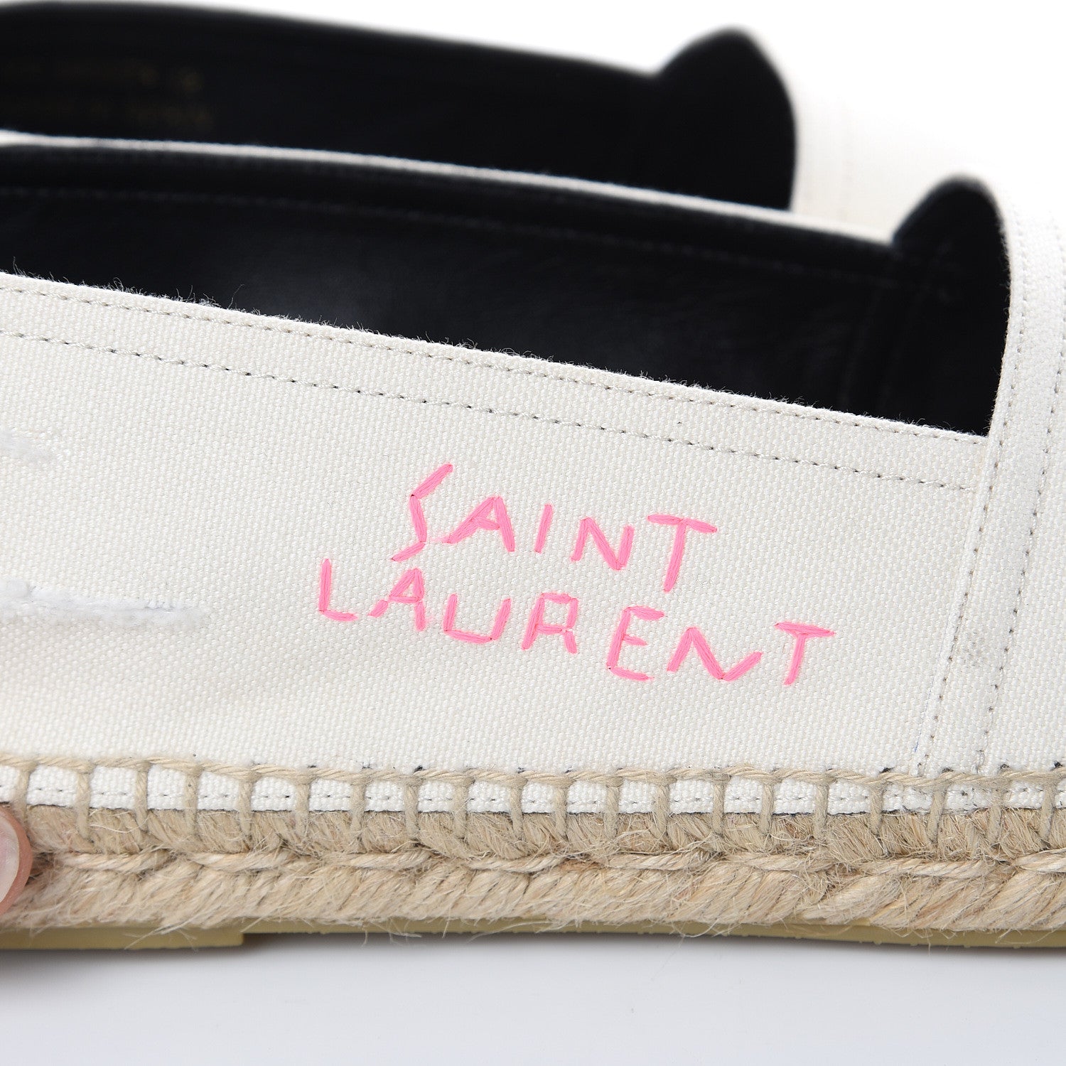 Saint Laurent Canvas Elba Logo Embroidered Espadrilles 42 Panna 6 of 10