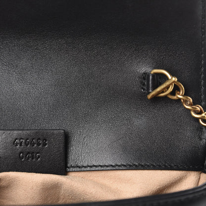 Gucci Calfskin Matelasse Super Mini GG Marmont Shoulder Bag Black 9 of 11
