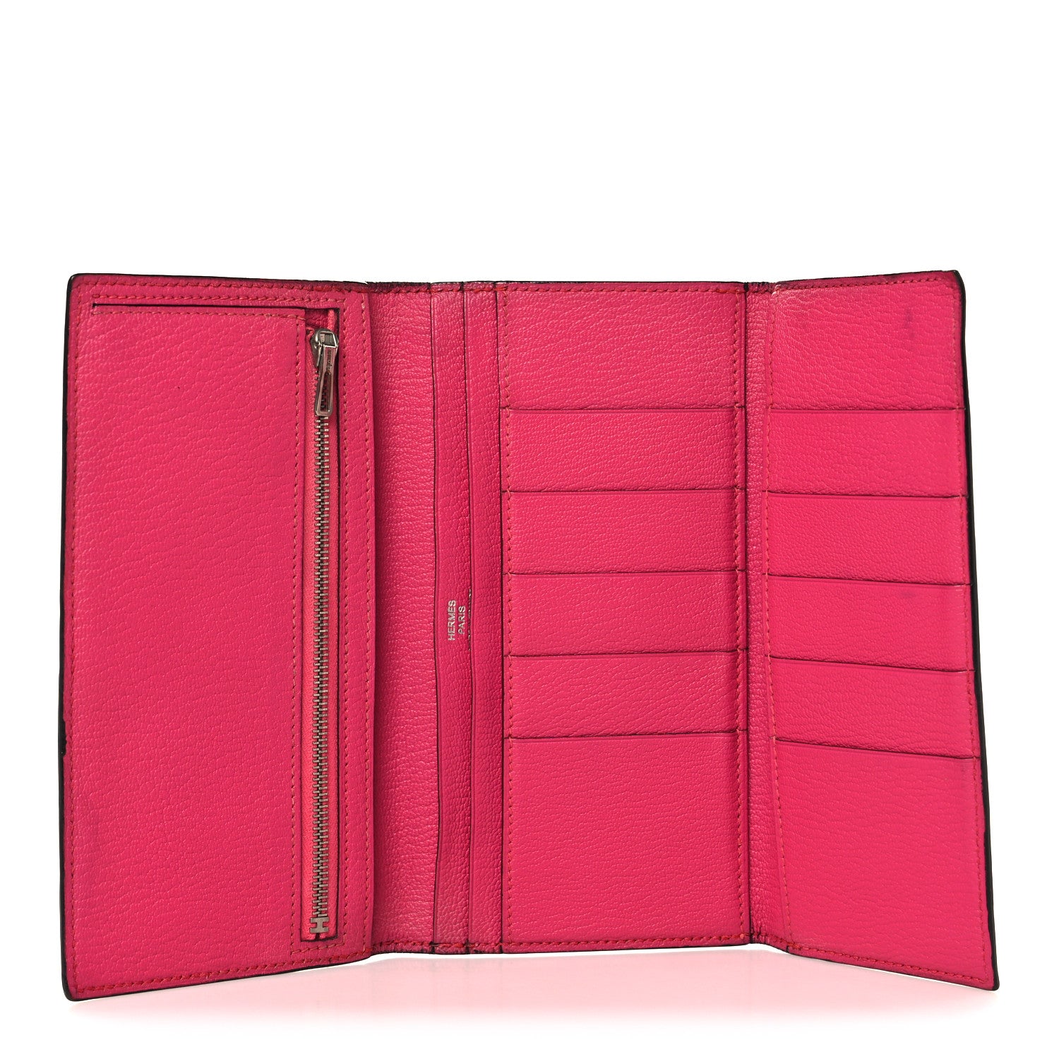 Hermes Chevre Mysore Tri-Fold Bearn Wallet Rose Shocking 5 of 11