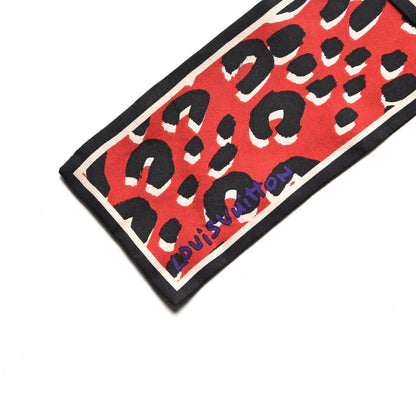 Louis Vuitton Silk Leopard Bandeau Rouge 3 of 5