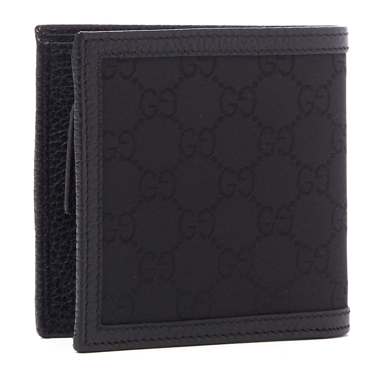 Nylon Monogram Bi-Fold Wallet Black