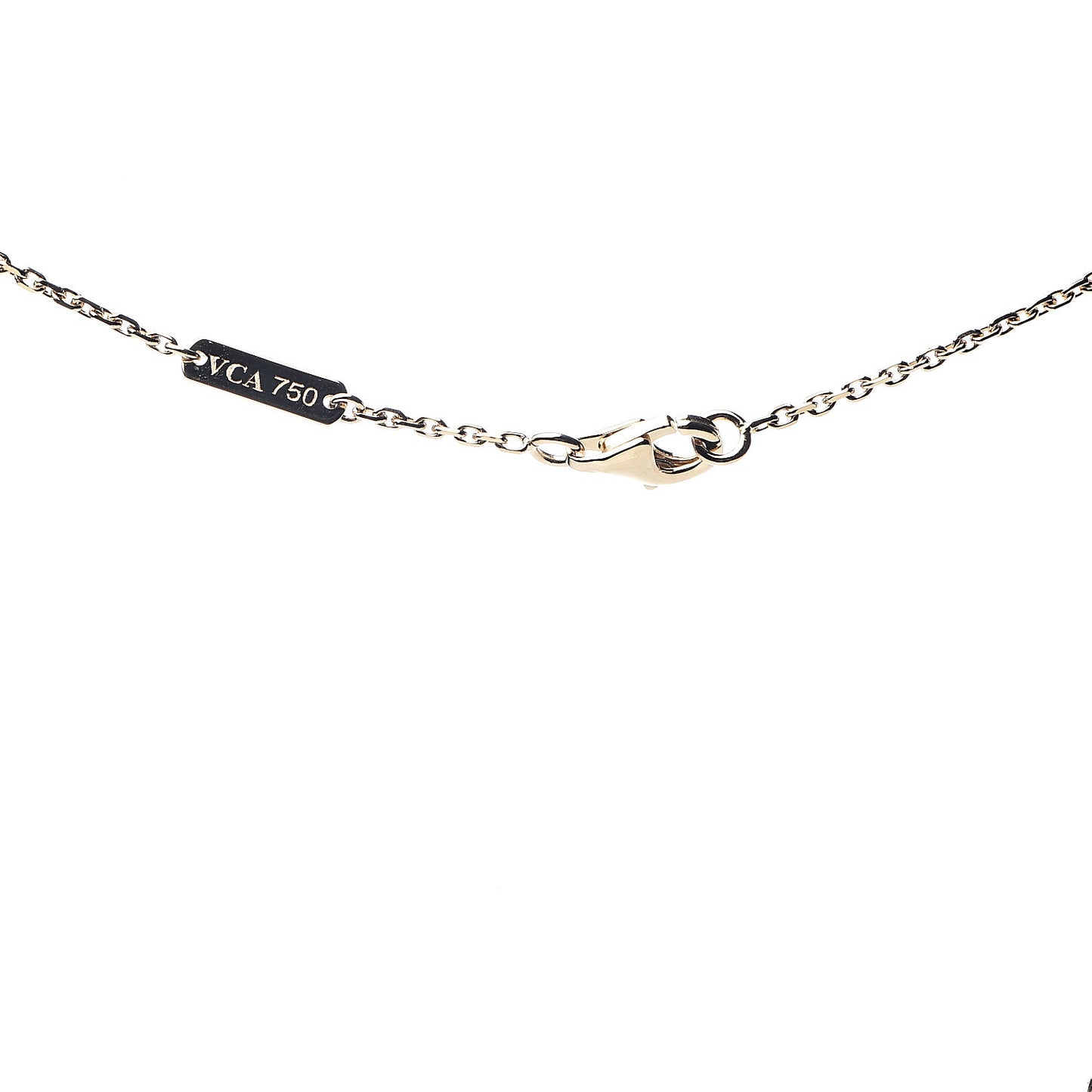 18K Yellow Gold Black Onyx Vintage Alhambra Pendant Necklace