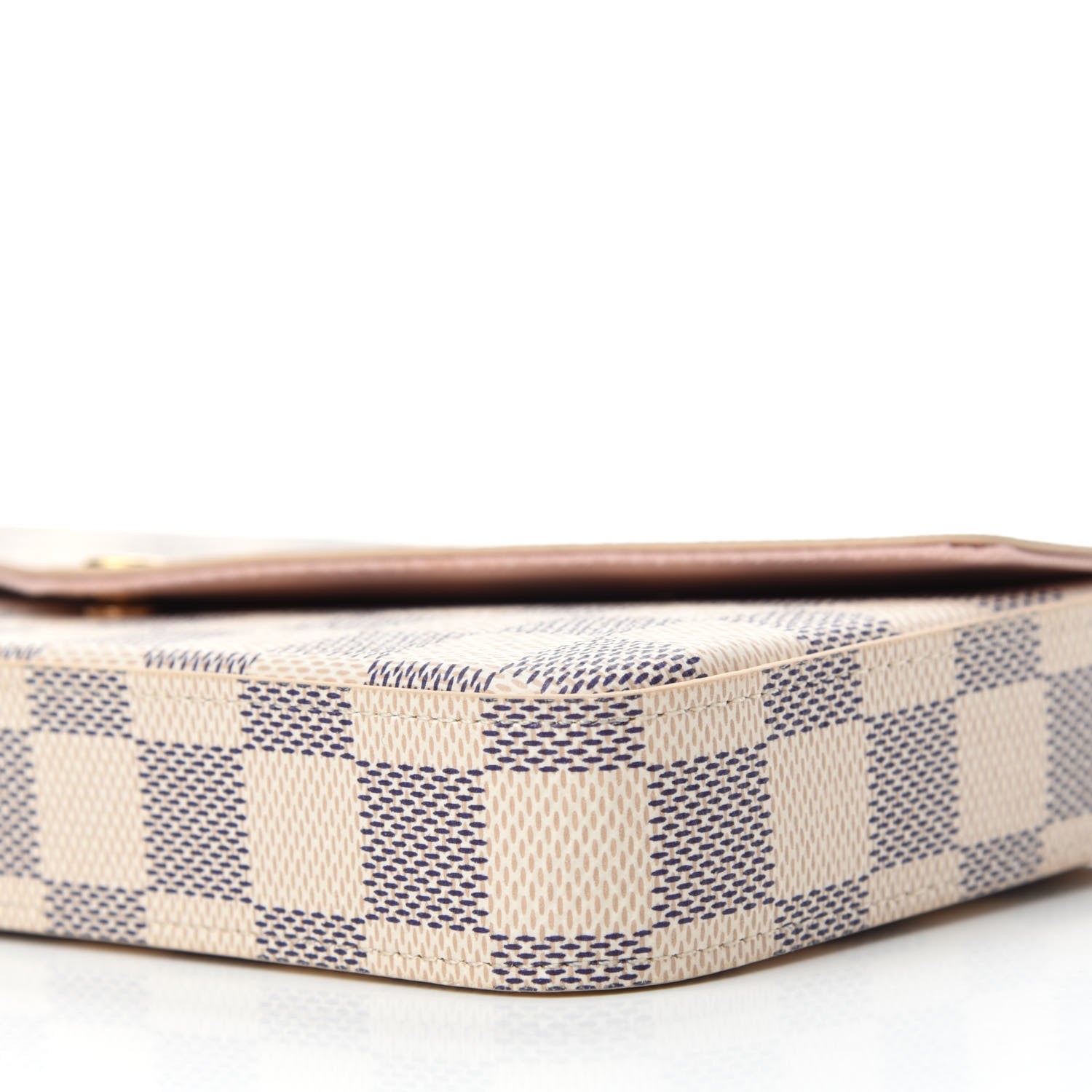 Louis Vuitton Damier Azur Pochette Felicie Chain Wallet Rose Ballerine 7 of 12
