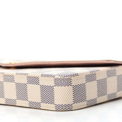 Louis Vuitton Damier Azur Pochette Felicie Chain Wallet Rose Ballerine 7 of 12