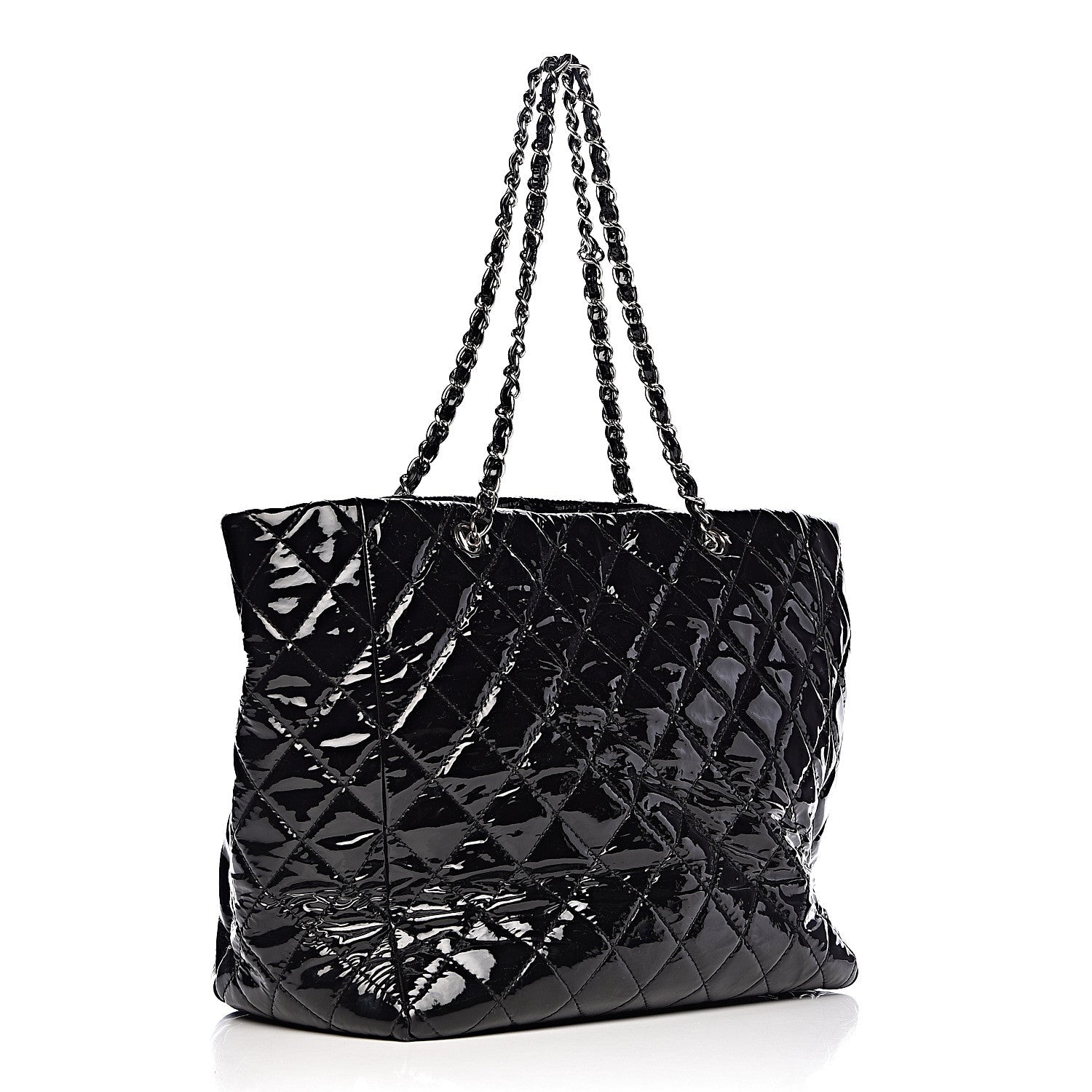 Chanel Patent Quilted Large Chic and Glitter Tote Black 3 of 12