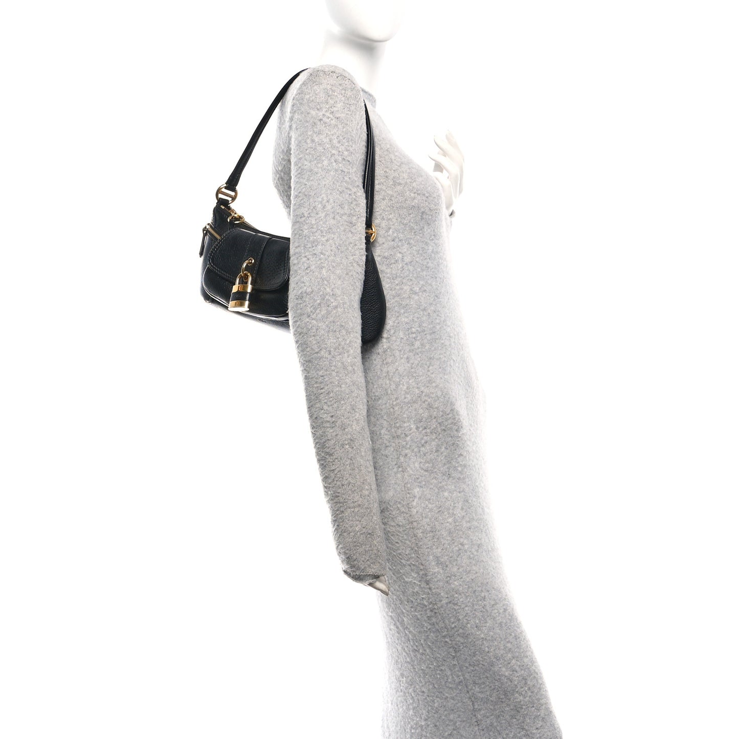Grained Calfskin The 99 Shoulder Bag Black