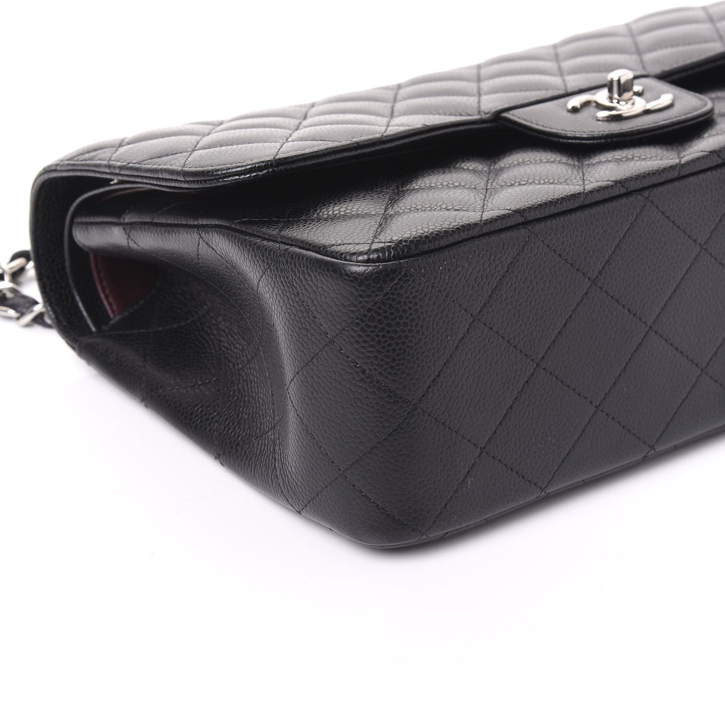 Caviar Quilted Jumbo Double Flap Black