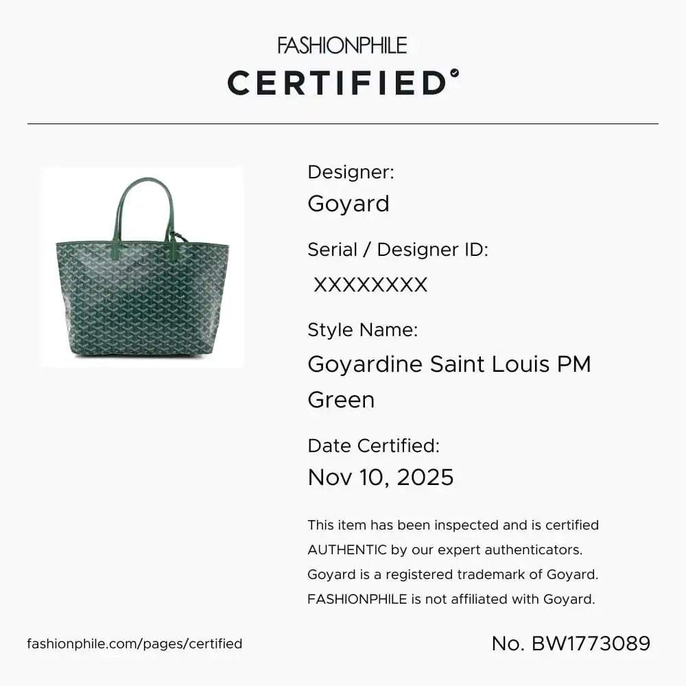 Digital FASHIONPHILE Certificate of Authenticity