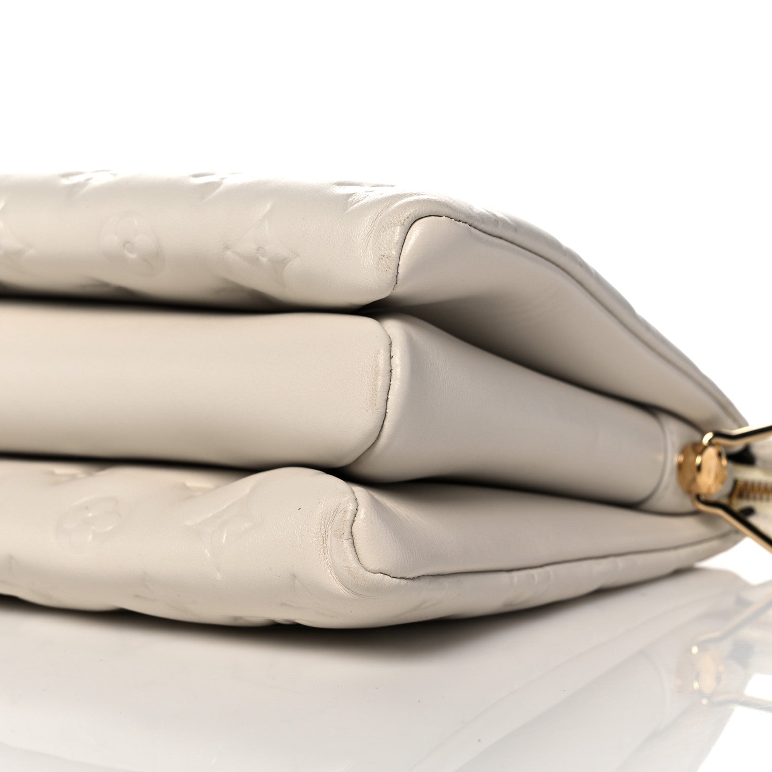 Louis Vuitton Lambskin Embossed Monogram Coussin PM Beige Cream 8 of 10