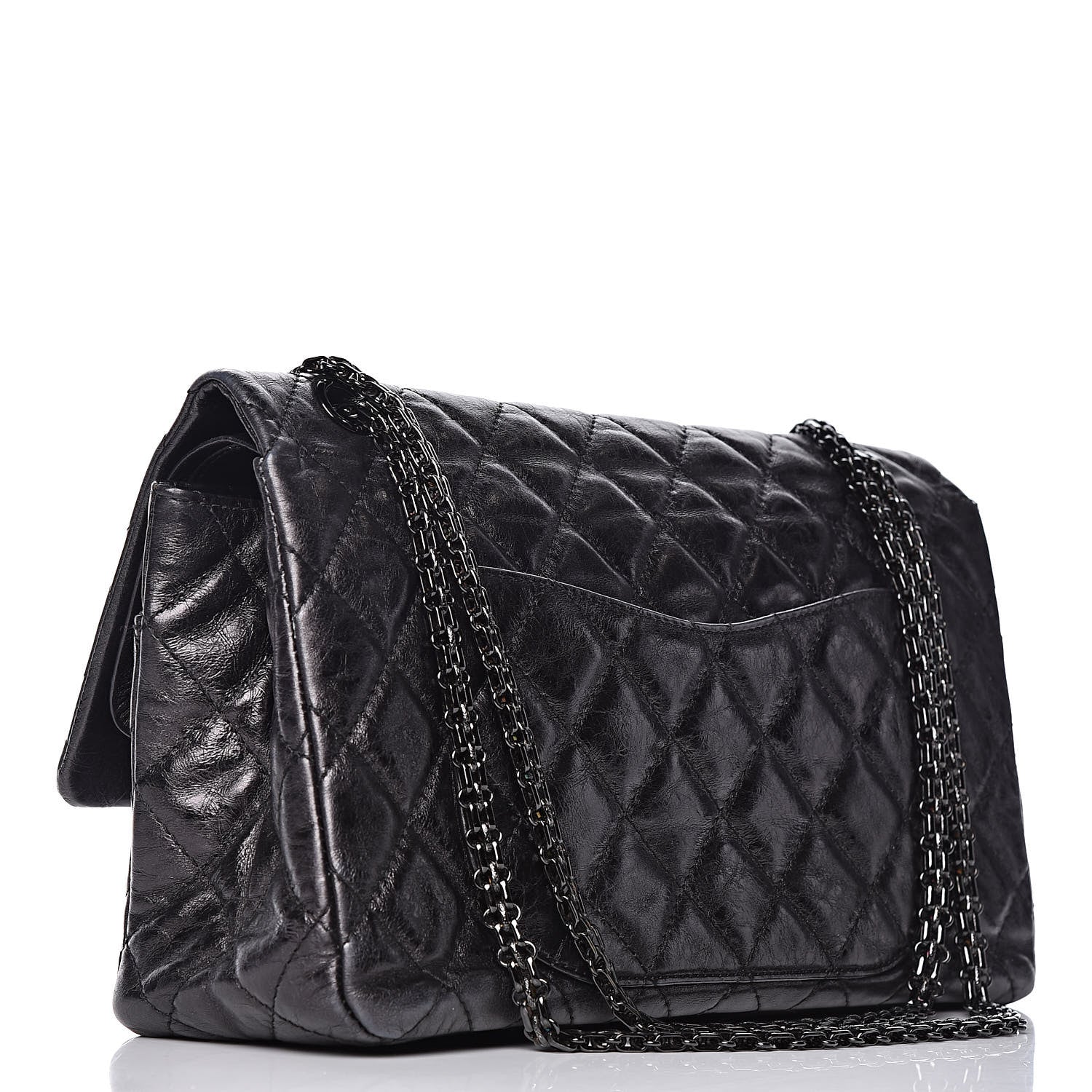 Chanel Metallic Aged Calfskin Quilted 2.55 Reissue 227 Flap So Black 4 of 15