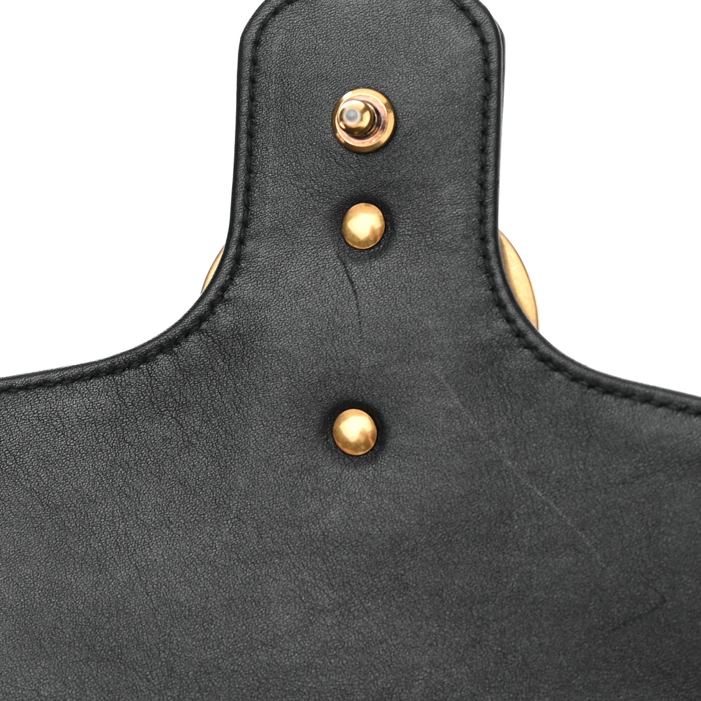 Calfskin Matelasse Studded Small Pearly GG Marmont Shoulder Bag Black