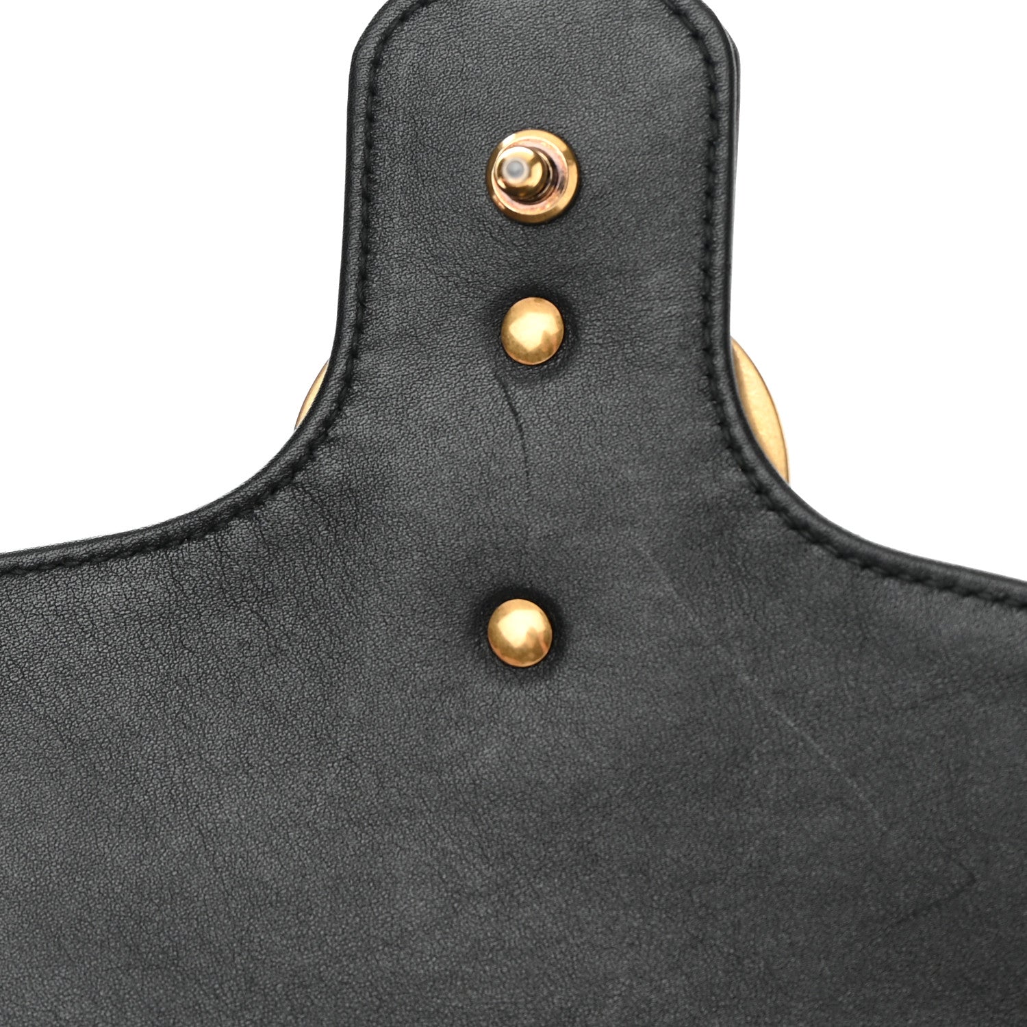 Gucci Calfskin Matelasse Studded Small Pearly GG Marmont Shoulder Bag Black 12 of 15