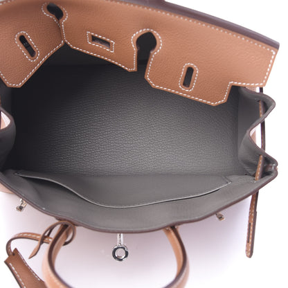 Hermes Taurillon Novillo Verso Birkin 25 Gold Gris Tourterelle 4 of 10