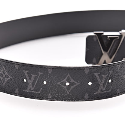 Louis Vuitton Monogram Eclipse Taigarama 40mm LV Initiales Reversible Belt 85 34 Black 5 of 8