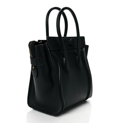 Celine Drummed Calfskin Micro Luggage Black 3 of 9